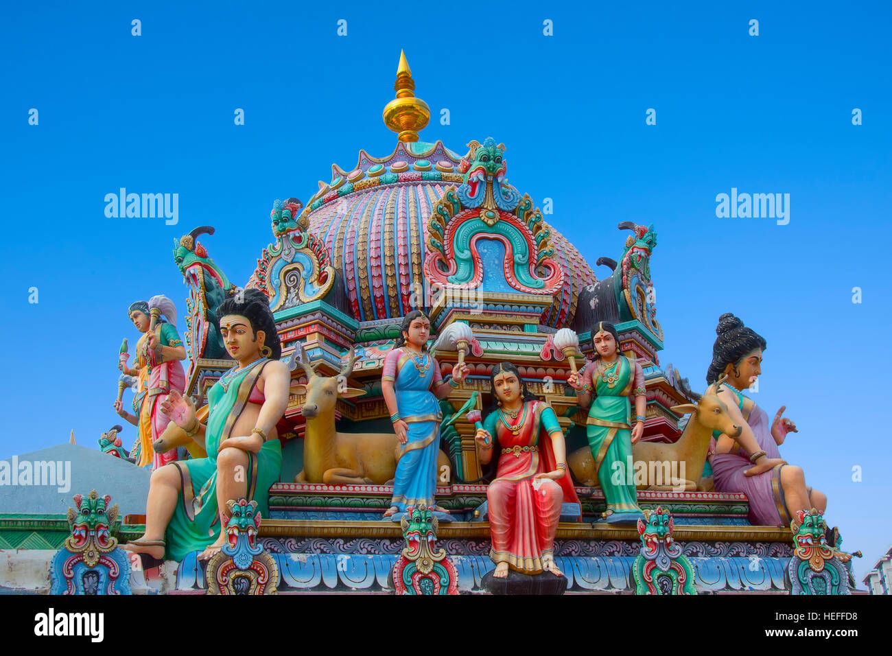 Il Tempio di Sri Mariamman a Chinatown, Singapore Foto Stock