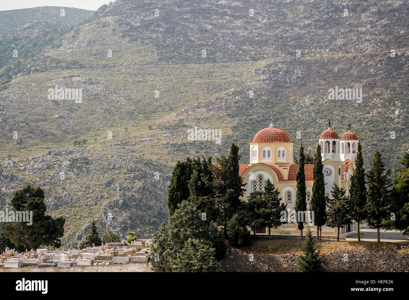 Vedute di località in creta nelle soleggiate giornate estive Foto Stock