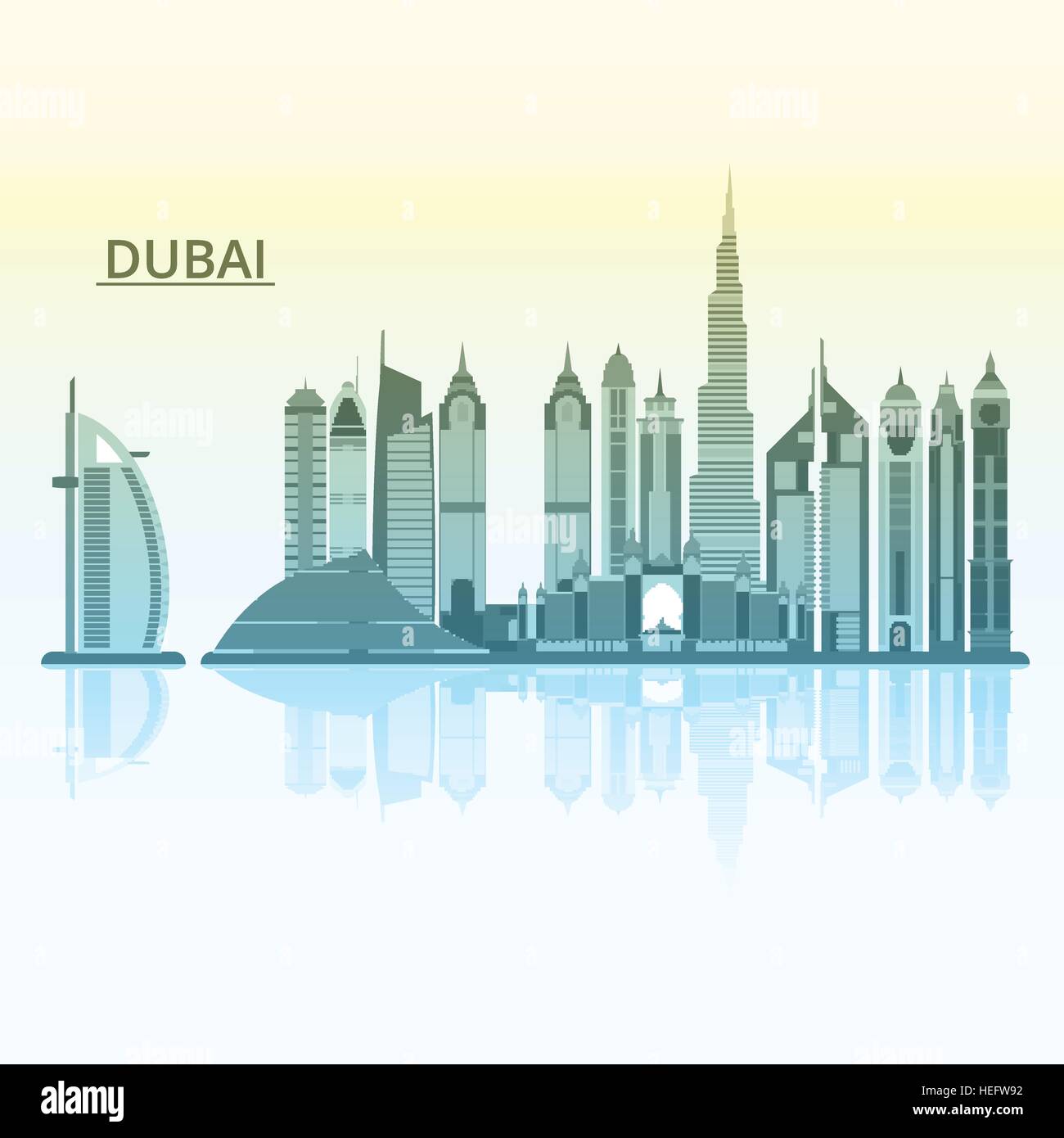 Illustrazione Vettoriale della città di Dubai Illustrazione Vettoriale