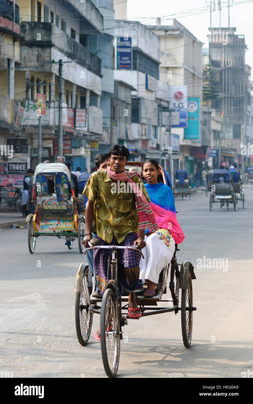 Khulna: risciò bicicletta, Khulna Division, Bangladesh Foto Stock