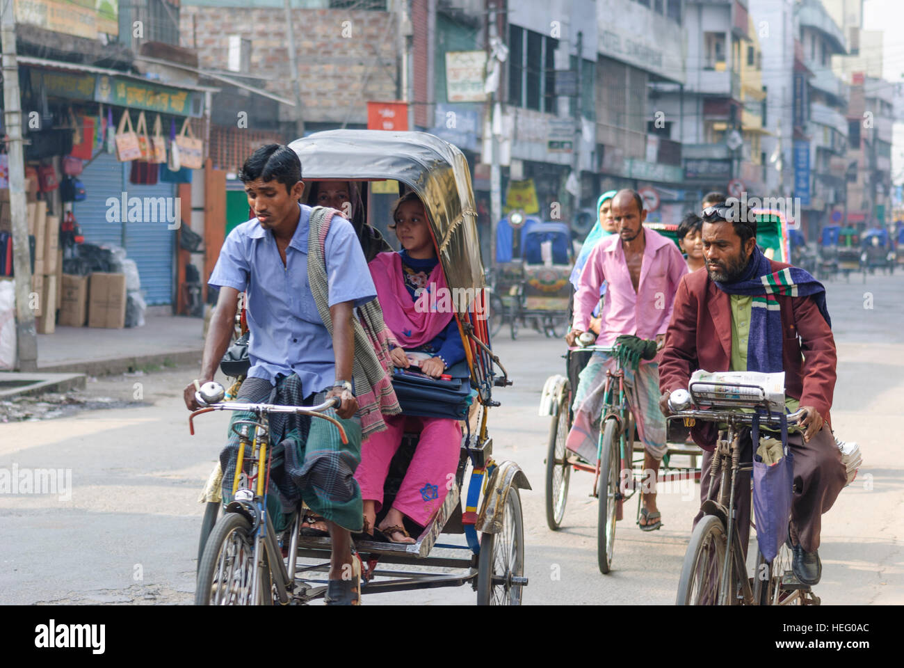Khulna: risciò bicicletta, Khulna Division, Bangladesh Foto Stock