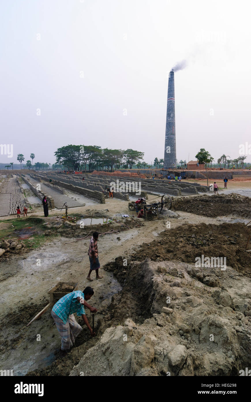 Noapra: Brickyard, mattoni, Khulna Division, Bangladesh Foto Stock