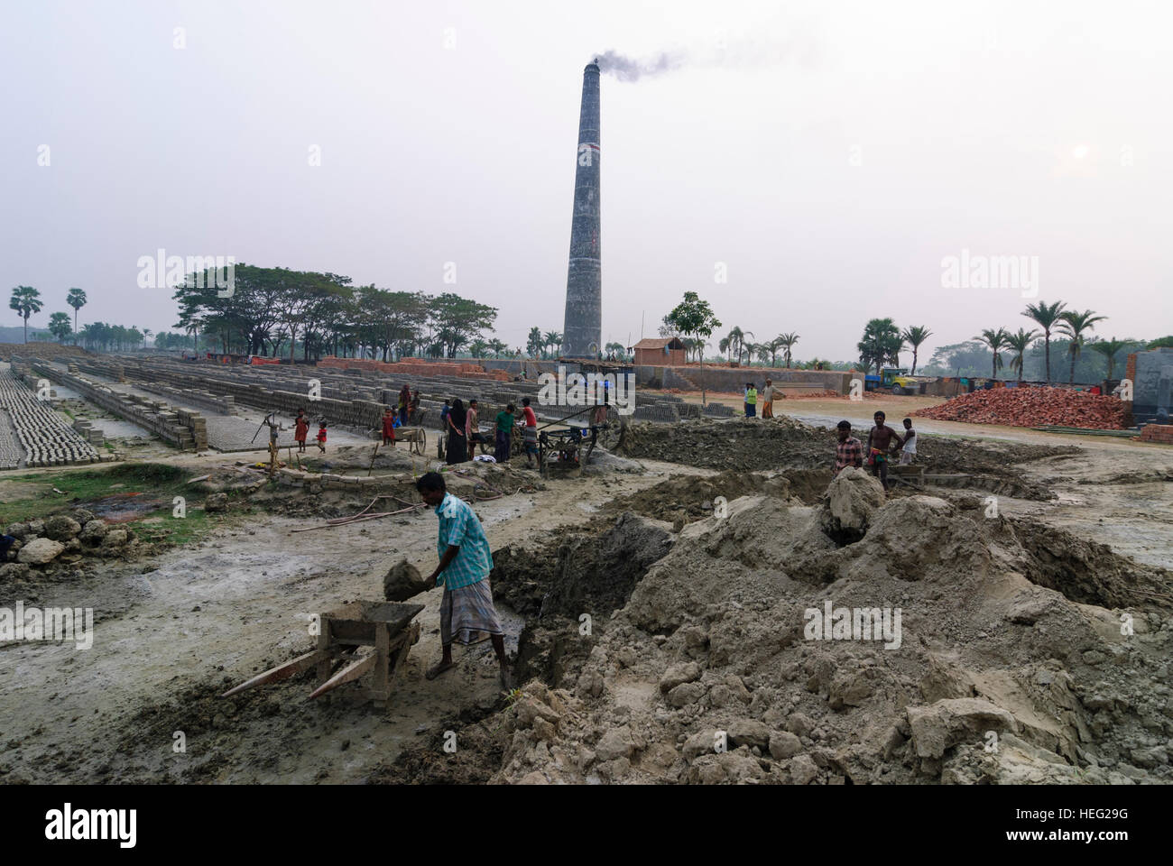 Noapra: Brickyard, mattoni, Khulna Division, Bangladesh Foto Stock