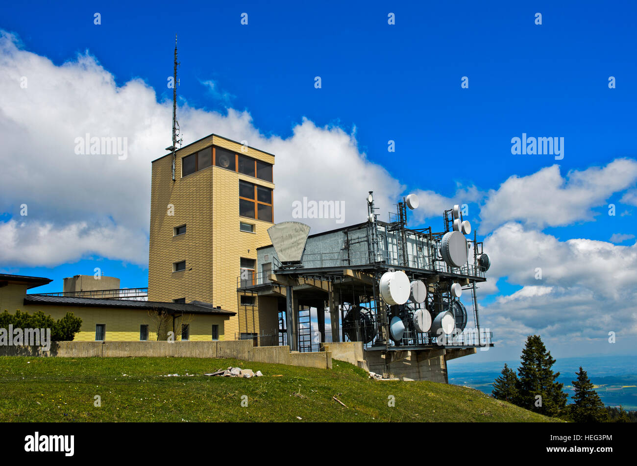 Stazione relè La Barillette, Giura, Nyon, Canton Vaud, Svizzera Foto Stock