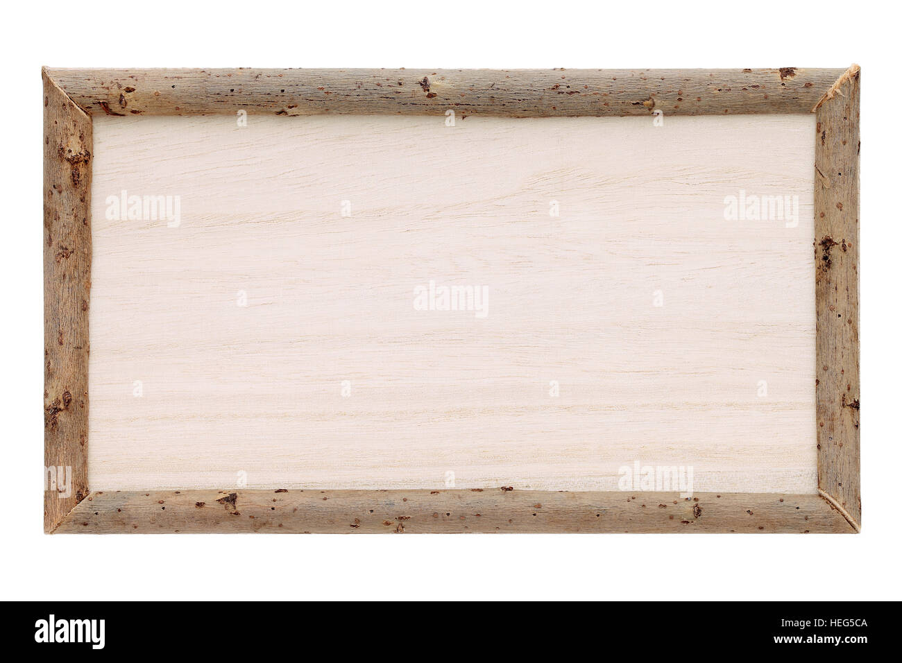 Cornice in secca di rami di alberi isolati su sfondo bianco Foto Stock