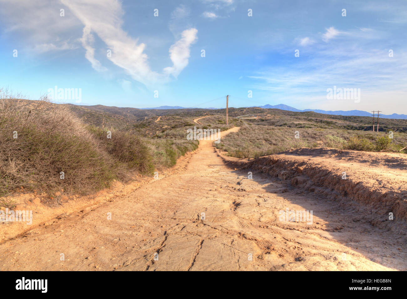 Sentiero escursionistico che si affaccia sulla Laguna spiaggia costa nella Laguna deserto in California, Stati Uniti Foto Stock