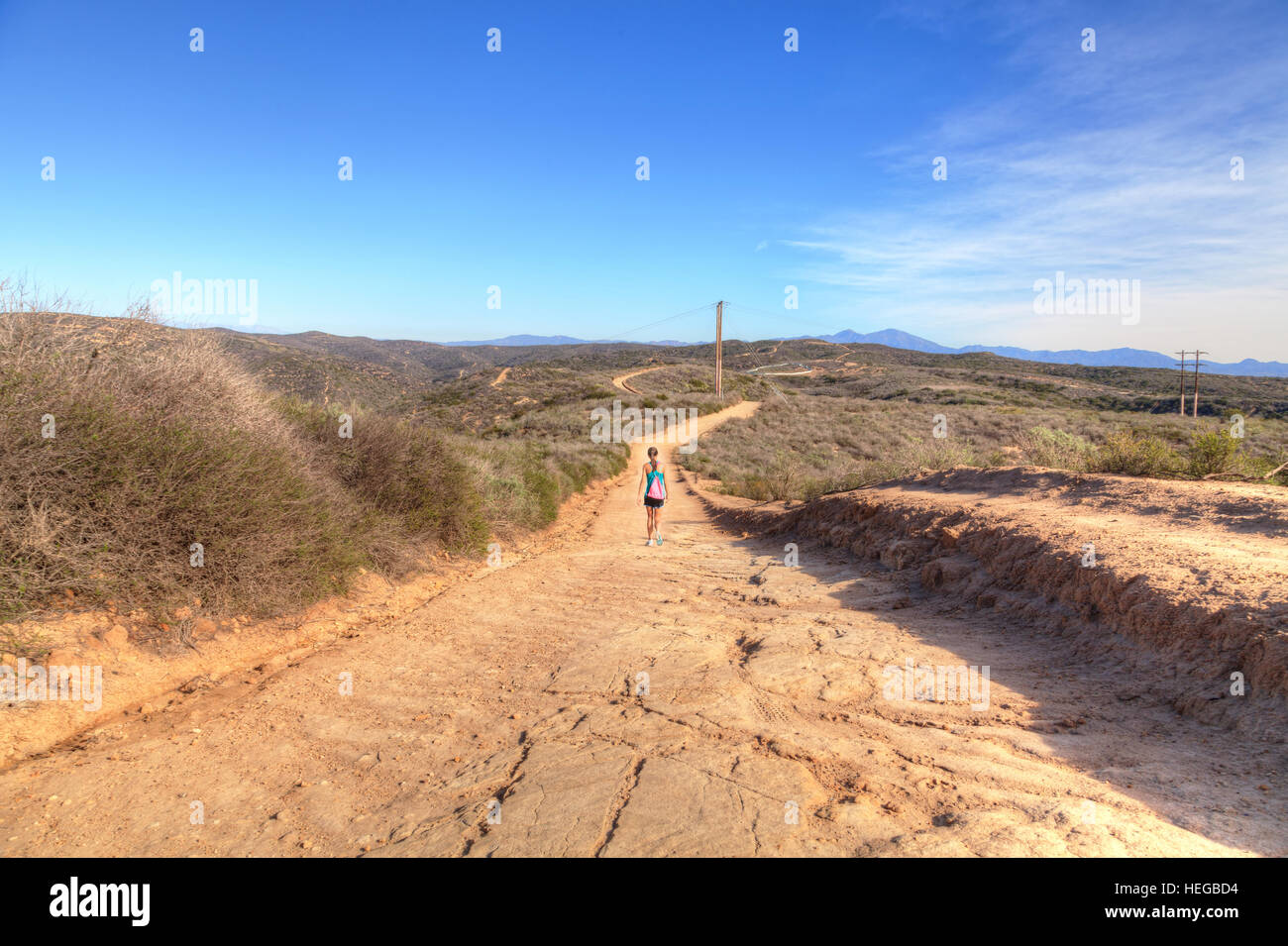 Sentiero escursionistico che si affaccia sulla Laguna spiaggia costa nella Laguna deserto in California, Stati Uniti Foto Stock