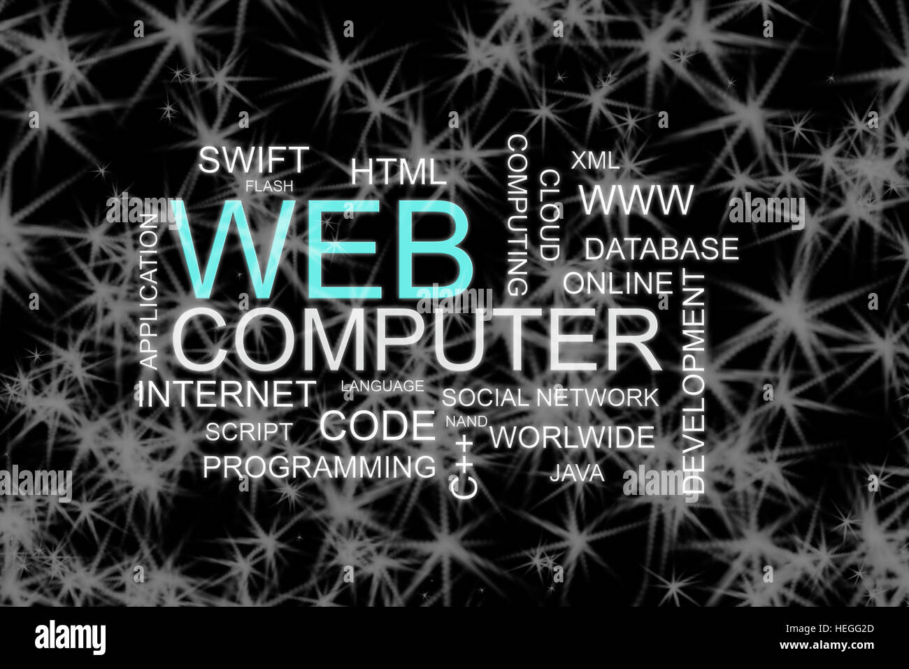 Un concetto di sviluppo web inclusi Linguaggi di programmazione Foto Stock