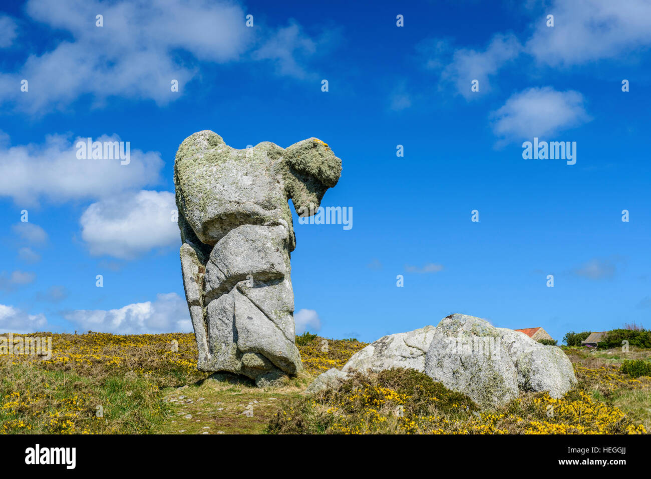 Il Nag al capo di una formata naturalmente statua da un affioramento di granito su sant Agnese, Scillies Foto Stock