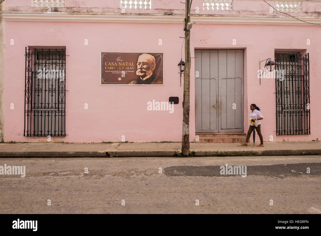 Casa dove il medico Juan Carlos Finlay è nato, riconosciuto come l' uomo che ha scoperto la causa della febbre gialla, Camaguey, Cuba Foto Stock