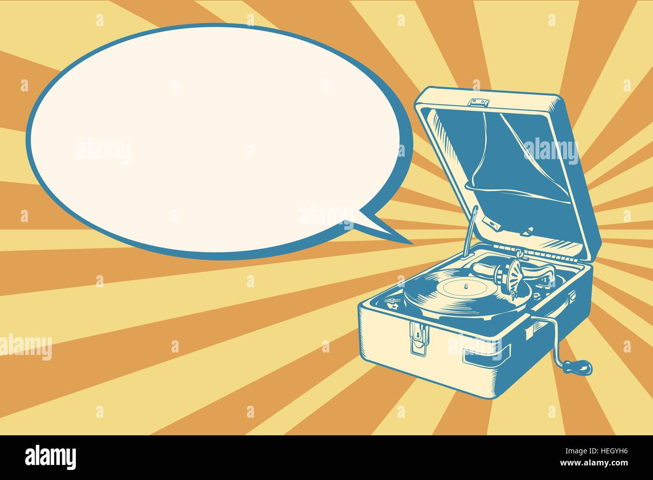 Musicali giradischi rétro Illustrazione Vettoriale