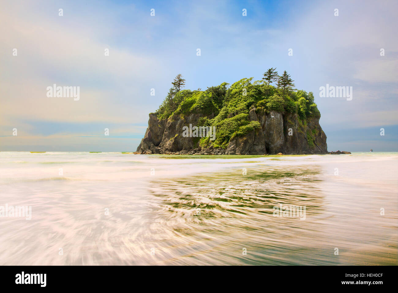 Ruby Beach, Kalaloch, il Parco Nazionale di Olympic. Spiagge in Kalaloch area del Parco Nazionale di Olympic, identificati dai numeri di trail, sono remoti e selvaggi. Foto Stock