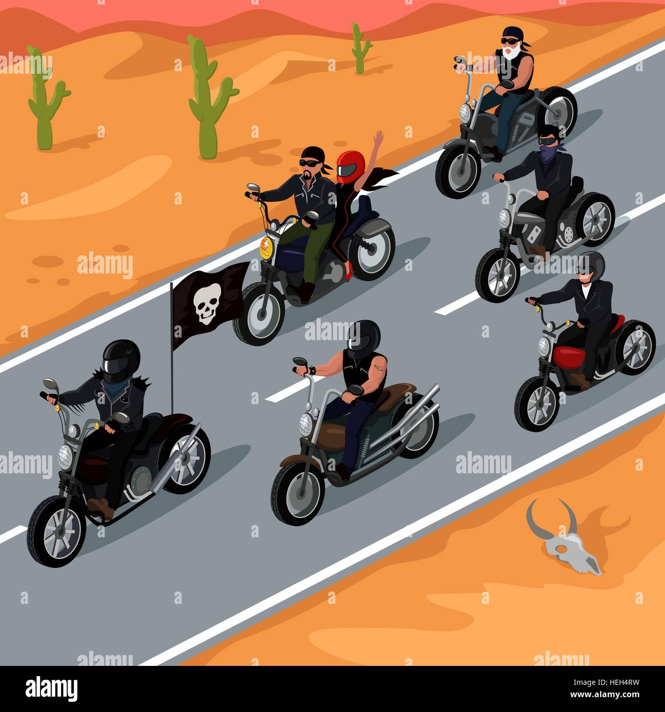 Motociclisti sull'autostrada design. Moto e pilota di moto da strada biker,  moto corsa, velocità autostrada, avventura libertà Immagine e Vettoriale -  Alamy