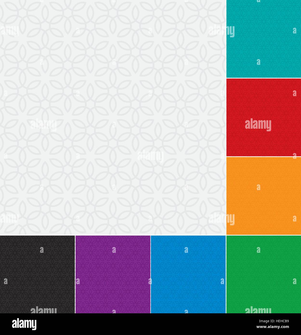 Eleganza floreale pattern. Set multicolore di folle senza giunture geometrica pattern per il web design. Colori monocromatica piastrellabile sfondo vettoriale. Illustrazione Vettoriale