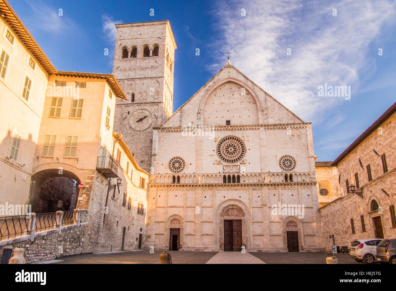 Cattedrale di San Rufino nella città di Assisi, Perugia provincia, regione Umbria, Italia. Foto Stock
