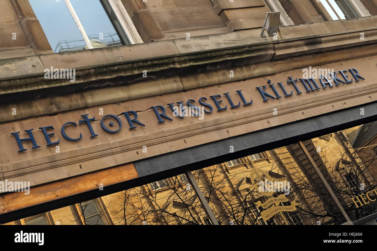 Hector Russell Kiltmaker, 110 Buchanan St, Glasgow, Scozia, Regno Unito G1 2RN Foto Stock