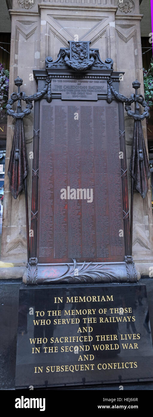 Centrale di Glasgow Caledonian railway grande memoriale di guerra 1914-1918,Scozia,UK Foto Stock