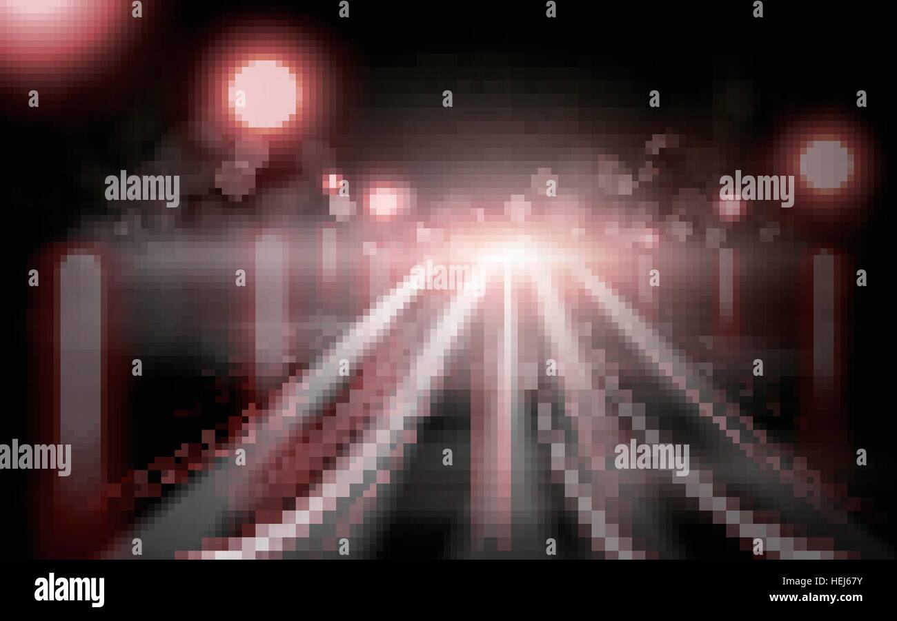 Luce rossa di striature, elemento di sfondo bokeh di fondo 3d illustrazione Illustrazione Vettoriale