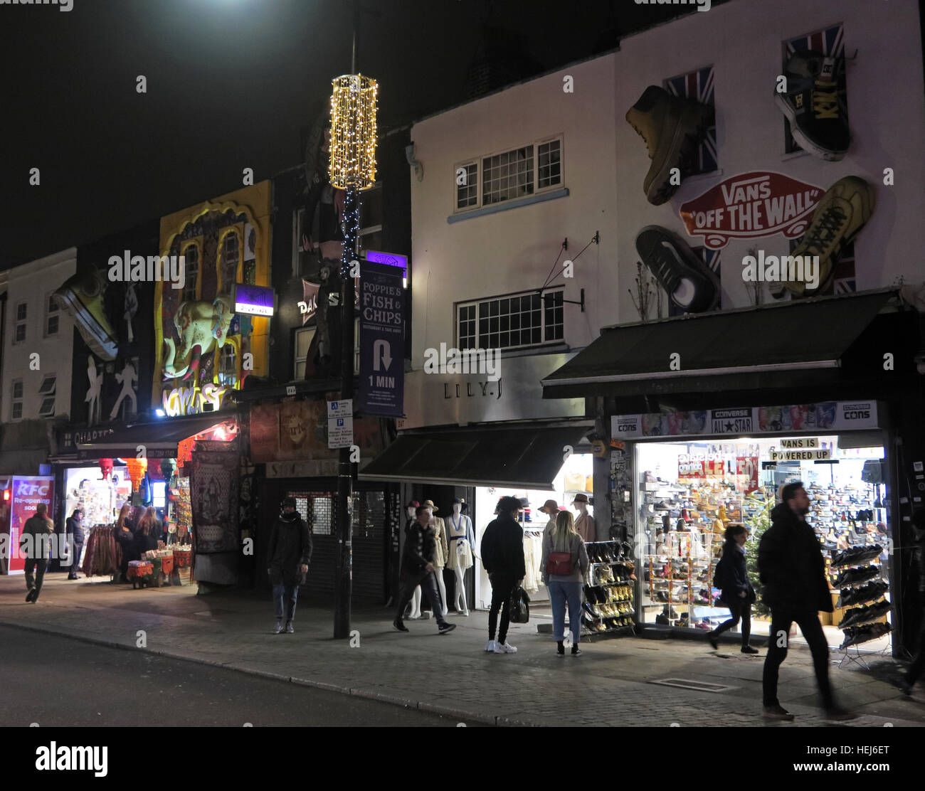 Camden Town di notte, a nord di Londra, England, Regno Unito Foto Stock