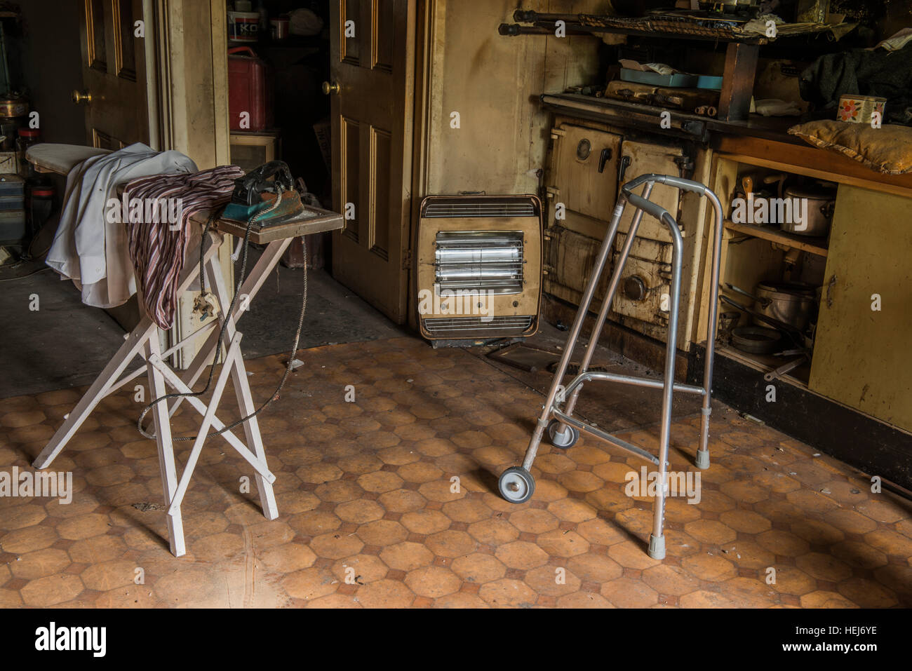 Un abbandonate e casa con una piccola azienda entro bury, Norfolk, Regno Unito Foto Stock