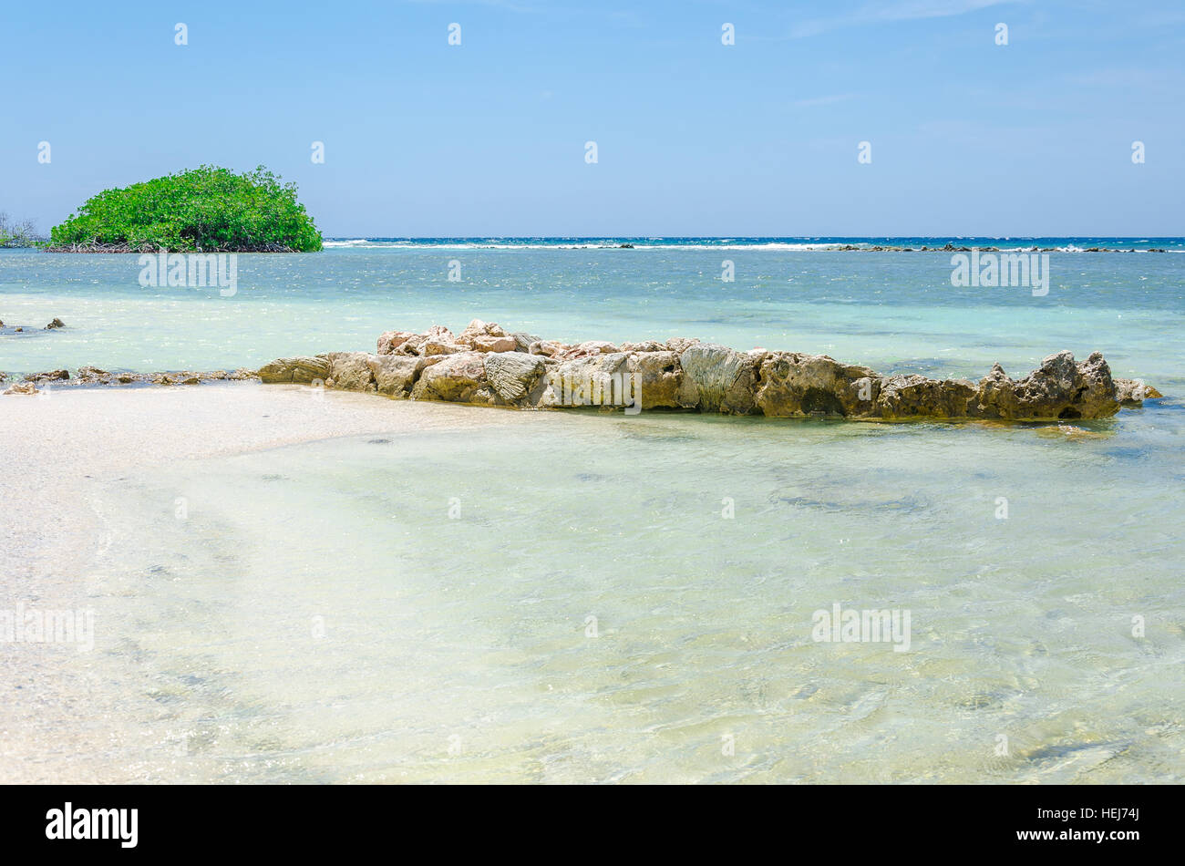 La magnifica vista del Mangel Halto beach ad Aruba, Caribbean Paradise Island Foto Stock