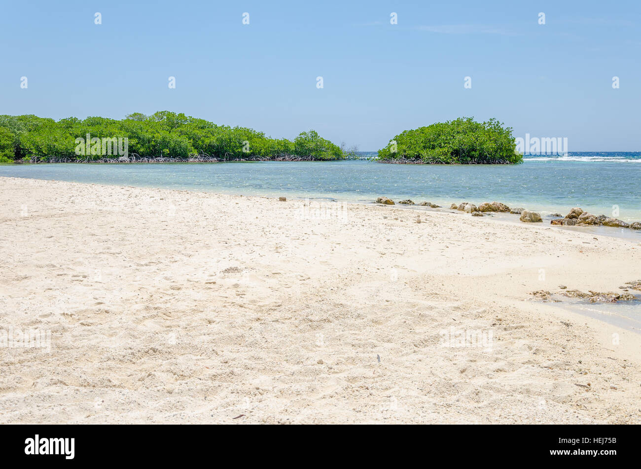 La magnifica vista del Mangel Halto beach ad Aruba, Caribbean Paradise Island Foto Stock