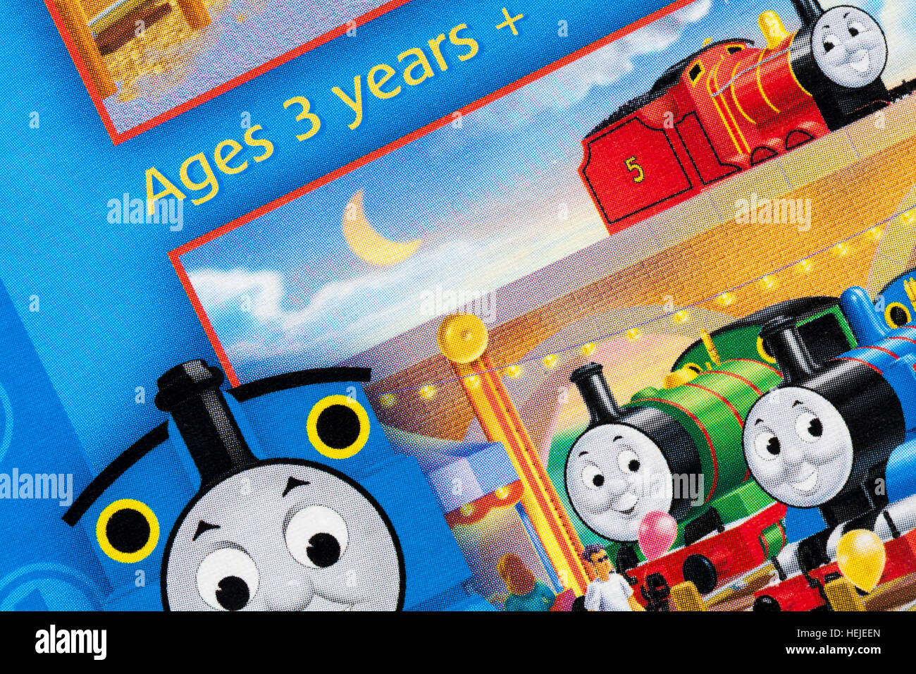 Età 3 anni + dettagli su Thomas & Friends puzzle, 4 tell-a-story puzzle da Ravensburger Foto Stock