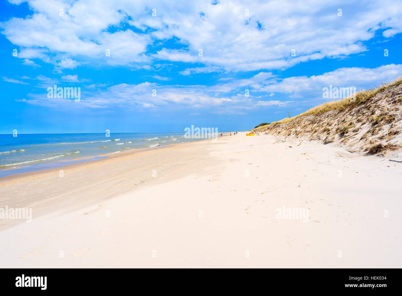 Sabbia bianca spiaggia Debki, Mar Baltico, Polonia Foto Stock