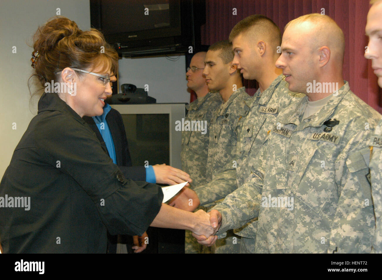 Sarah Palin handshake Foto Stock