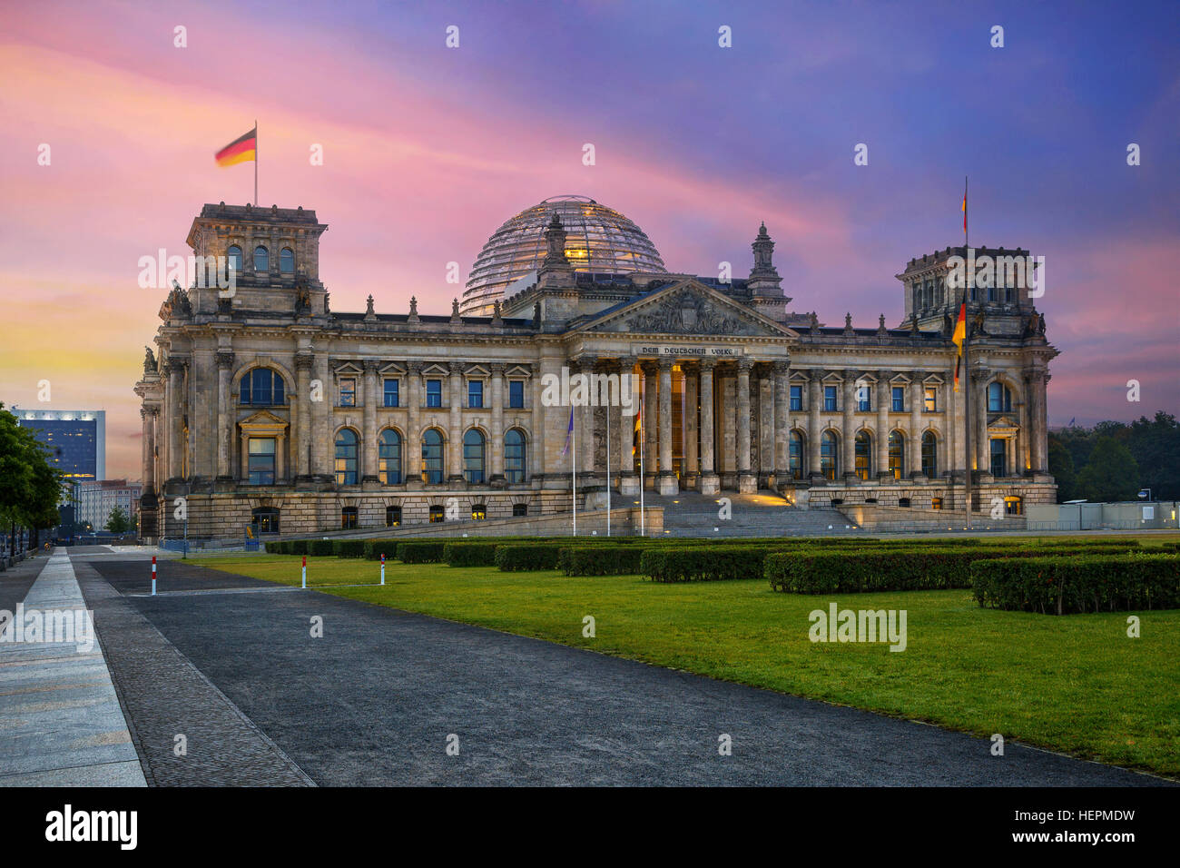 Il palazzo del Reichstag di Berlino, Germania Foto Stock