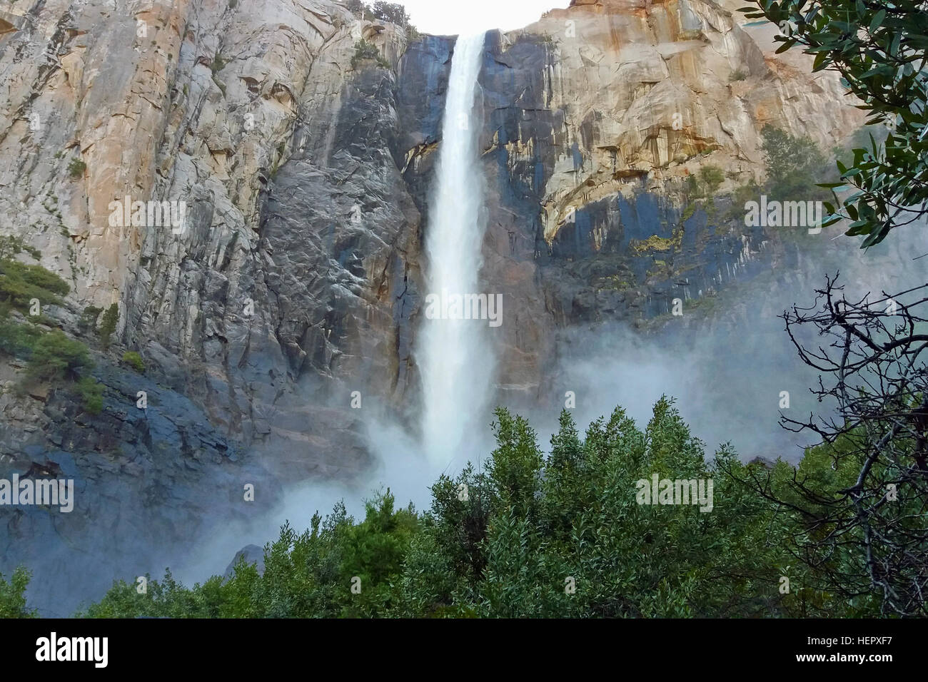 Bridalveil falls cascata, Yosemite National Park, California, Stati Uniti d'America Foto Stock