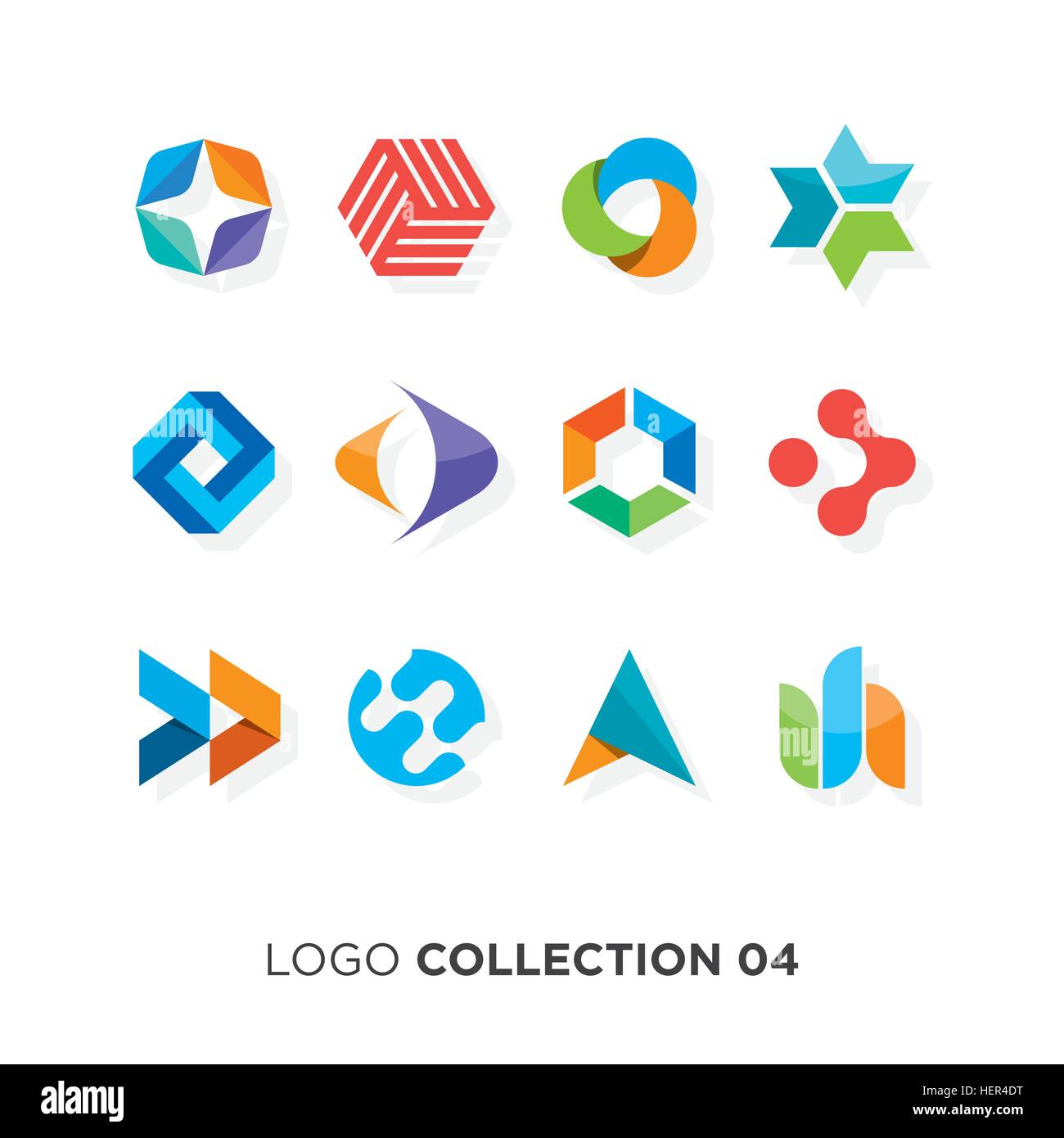 Logo collection 04. Vettore elementi di design grafico per il logo aziendale. Illustrazione Vettoriale