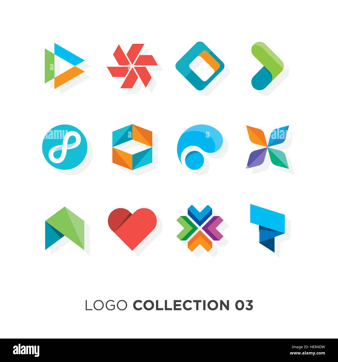 Logo collection 03. Vettore elementi di design grafico per il logo aziendale. Illustrazione Vettoriale