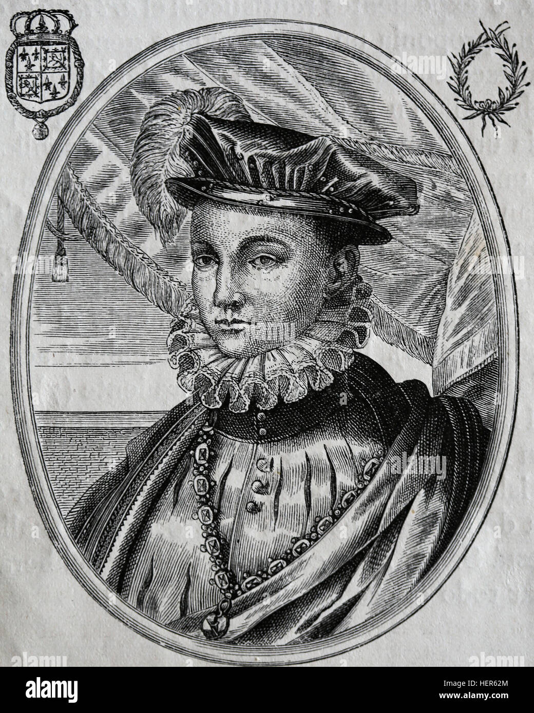 Francesco II (1544-1560). Re di Francia a partire da 1559-1560. Casa di Valois-Angouleme. Incisione, 1884. Foto Stock