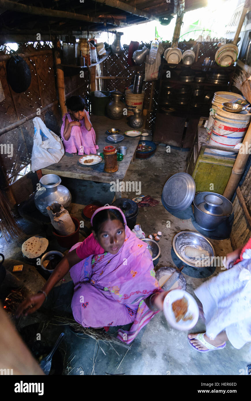 Chittagong: Cucina in casa residenziale, Divisione di Chittagong, Bangladesh Foto Stock