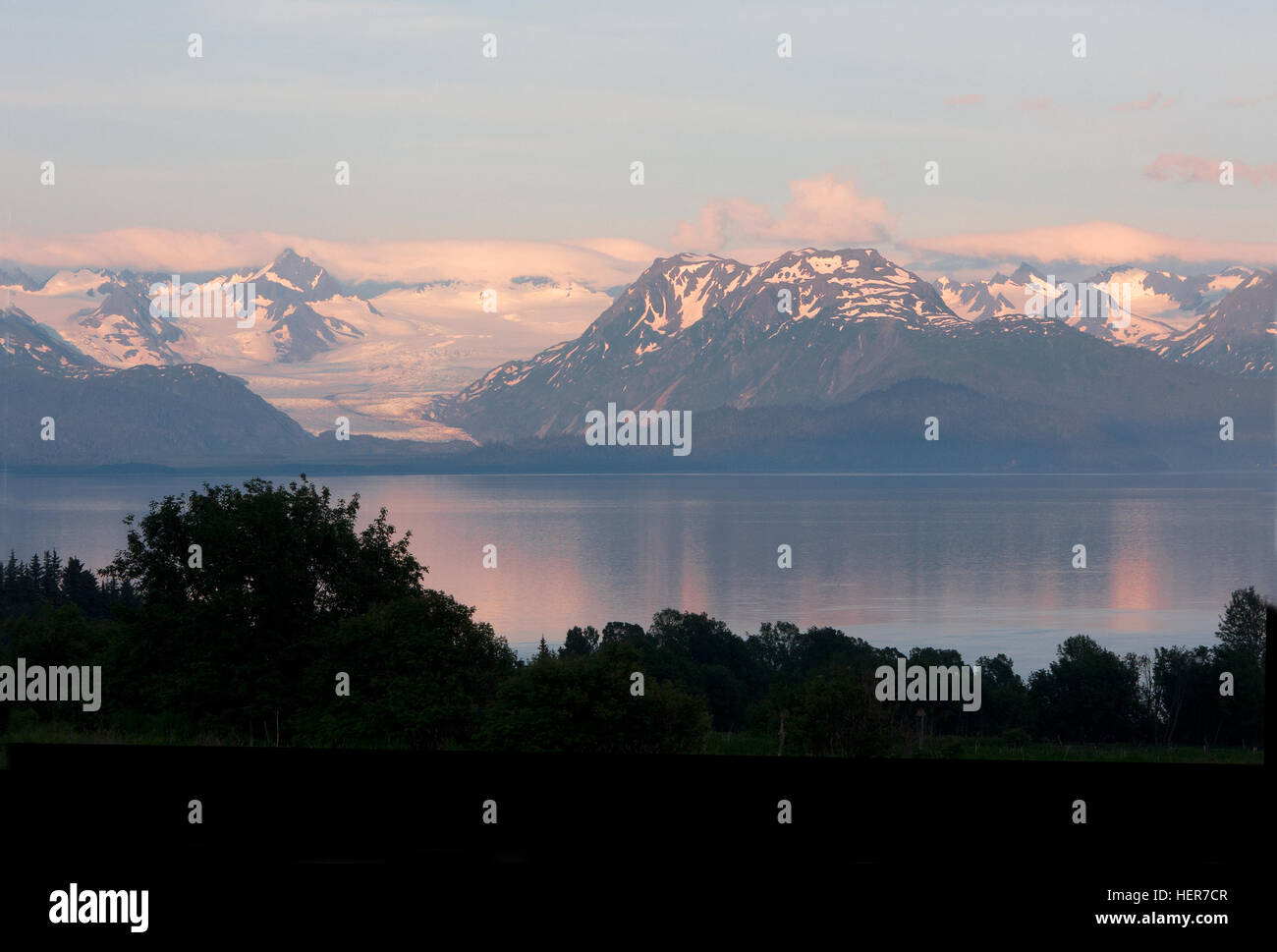 Ghiacciaio Grewingk vicino a Omero, Alaska Foto Stock