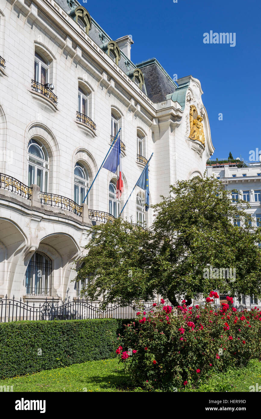 Botschaft Französische, beim Schwarzenbergplatz im 4. Bezirk, Wien Österreich, Europa Foto Stock