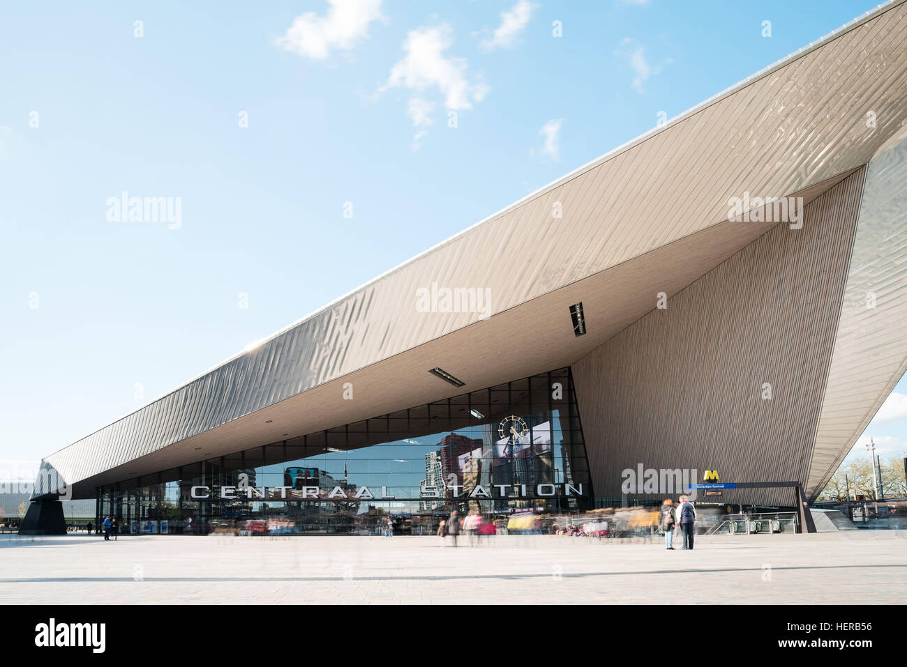 Hauptbahnhof Rotterdam, Frontalaufnahme Foto Stock