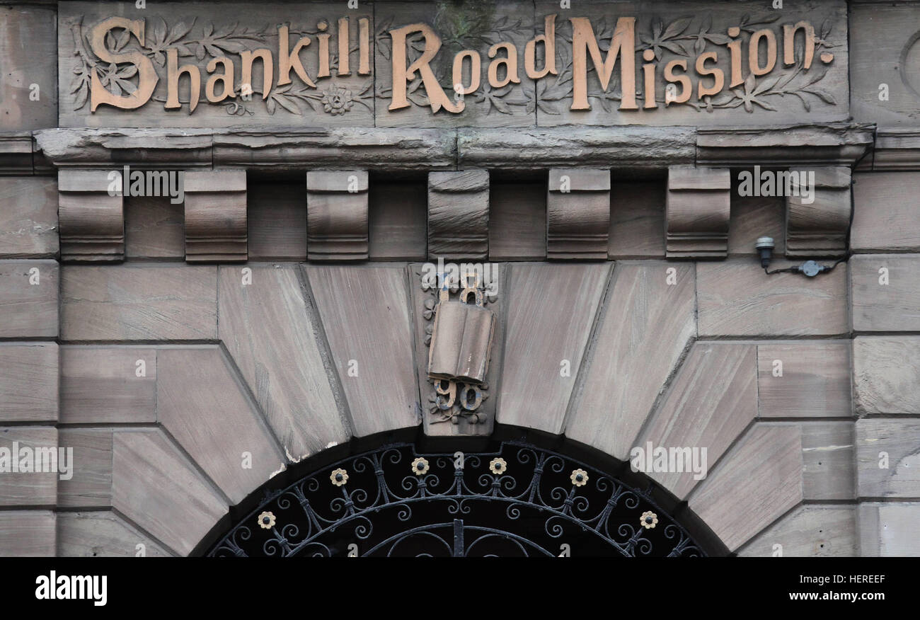 Shankill Road missione in Belfast Foto Stock