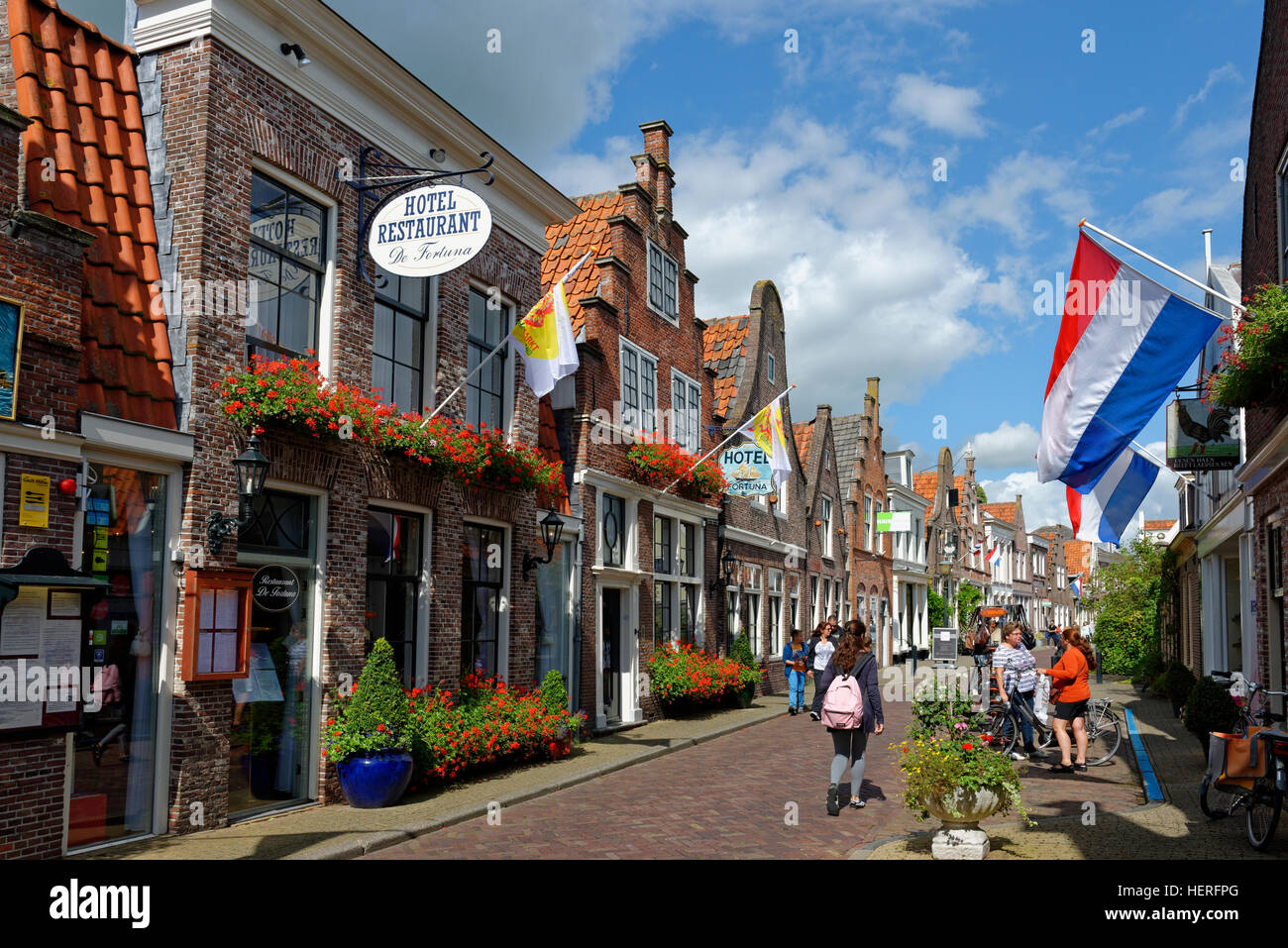 Spuistraat, Edam-Volendam, provincia Olanda Settentrionale, Olanda, Paesi Bassi Foto Stock