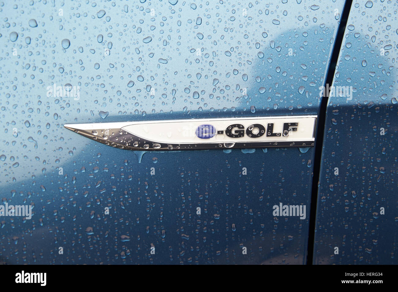 E-Golf, Volkswagen auto elettriche, Coblenza, Renania-Palatinato, Germania Foto Stock