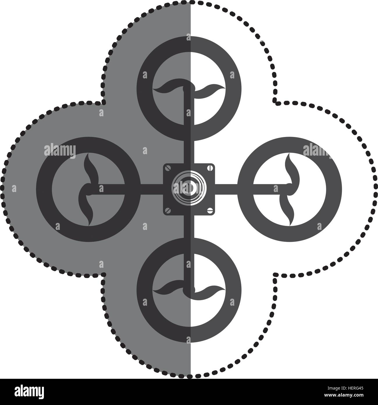 Icona del drone. La tecnologia remote velivoli UAV spy e tema di robot. Design isolato. Illustrazione Vettoriale Illustrazione Vettoriale