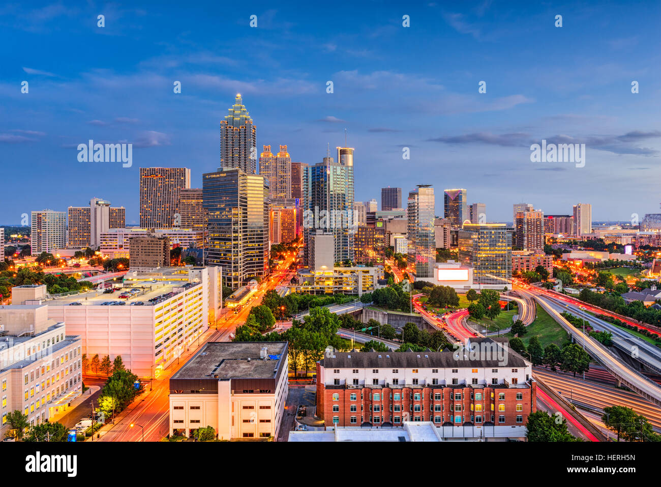 Atlanta, Georgia, Stati Uniti d'America skyline del centro. Foto Stock