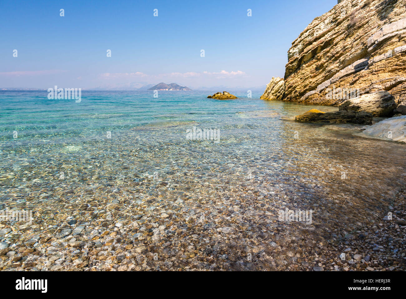 Spiaggia vuota, Itaca, Grecia Foto Stock