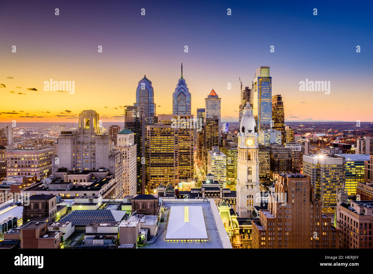 Philadelphia, Pennsylvania, USA skyline del centro. Foto Stock