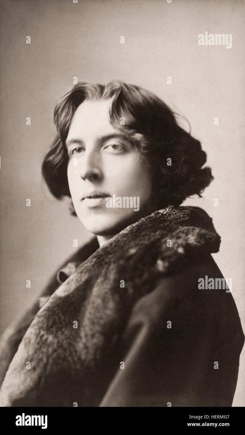 Oscar Fingal o'Flahertie Wills Wilde, 1854 a 1900. Romanziere irlandese, drammaturgo, freemason, spirito. Dopo una fotografia di Napoleone Sarony. Foto Stock