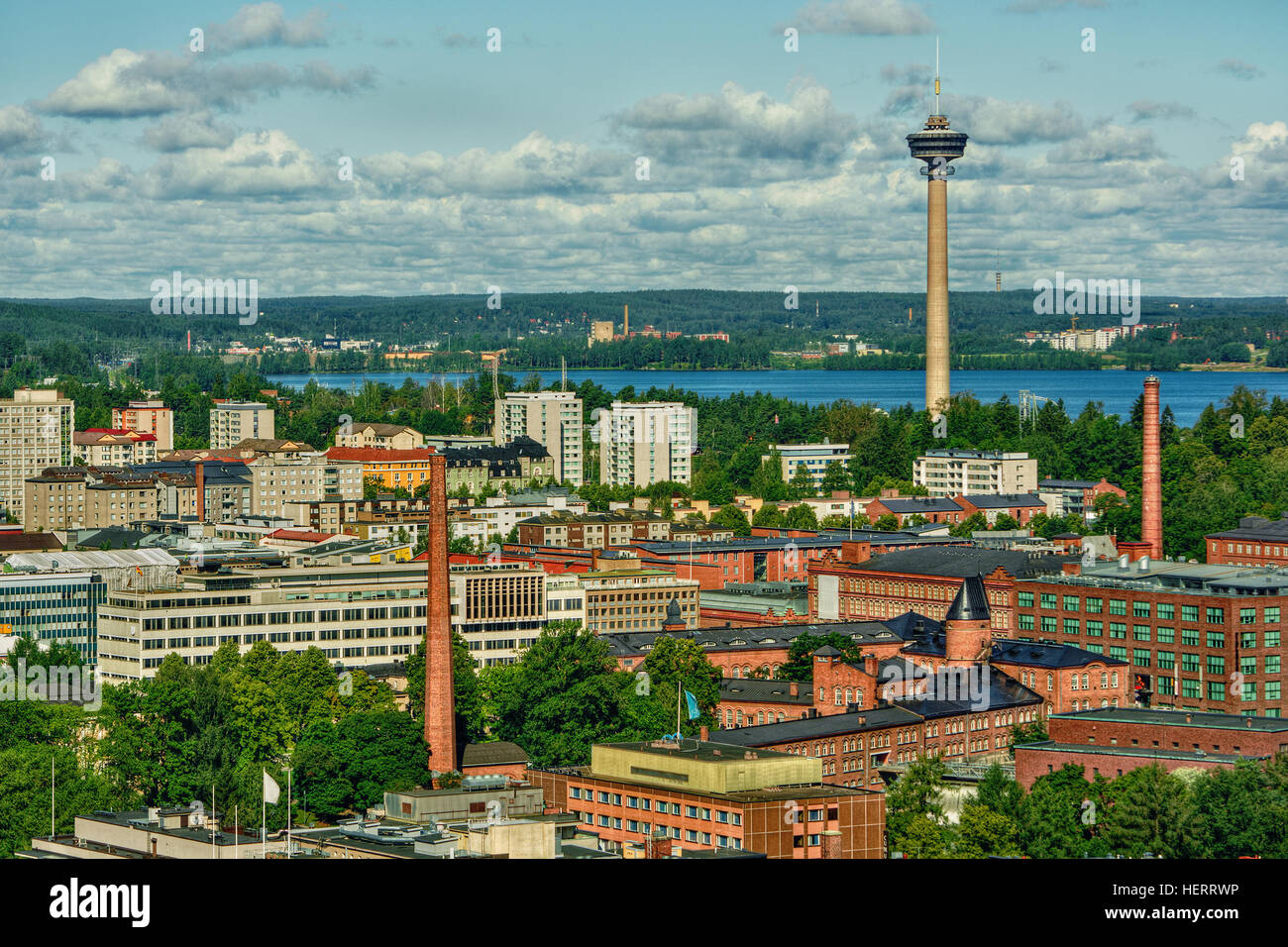 Lo skyline della citta', Tampere, Finlandia Foto Stock