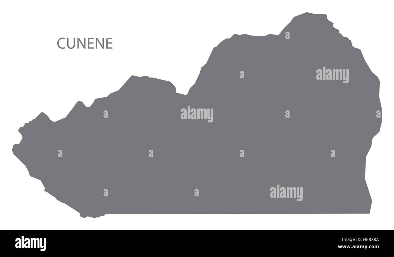 Cunene Angola Mappa grigio Illustrazione Vettoriale