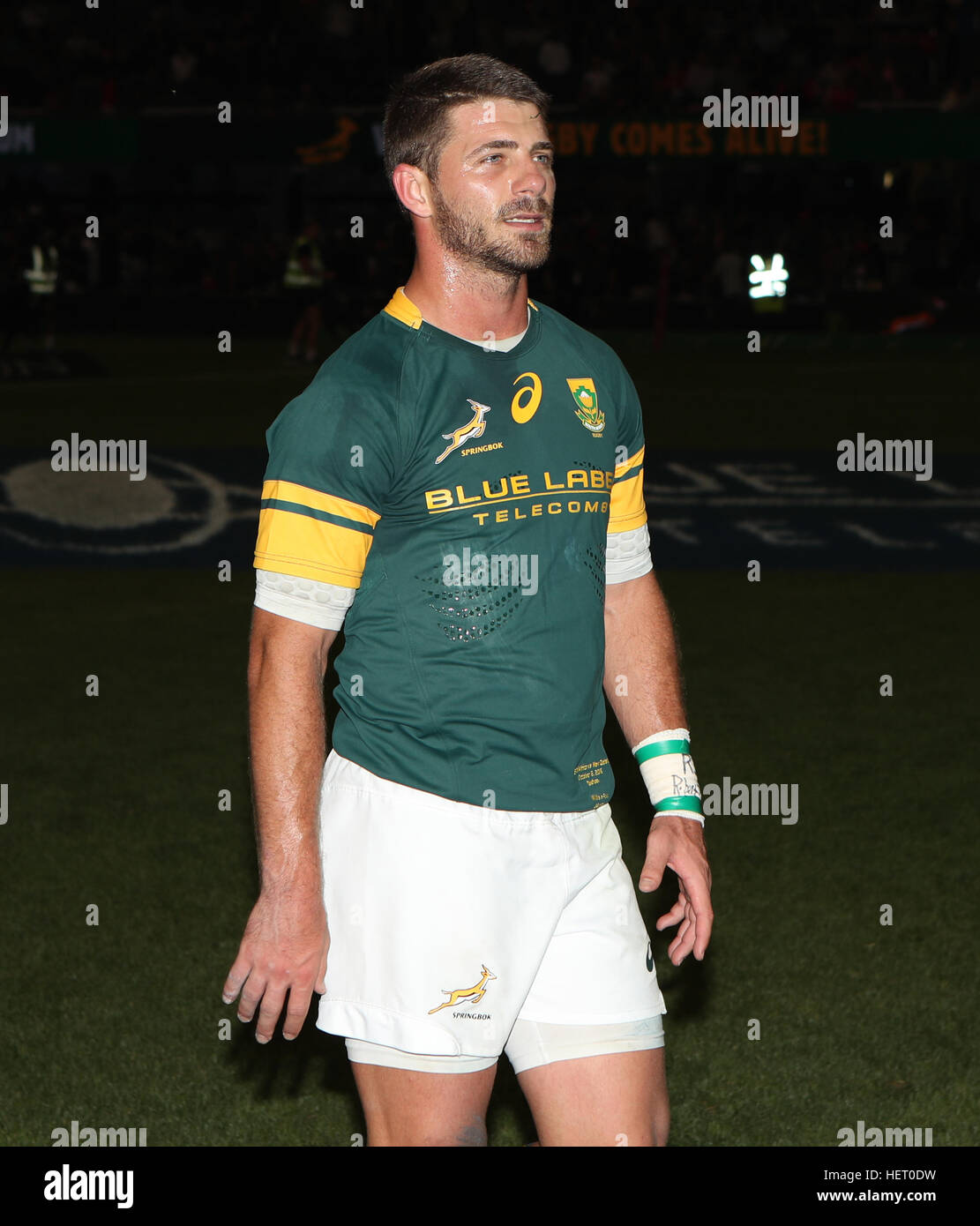 DURBAN, Sud Africa - 08 ottobre: Willie le Roux del Sud Africa durante il campionato di rugby match tra il Sud Africa e Nuova Zelanda a crescere Foto Stock