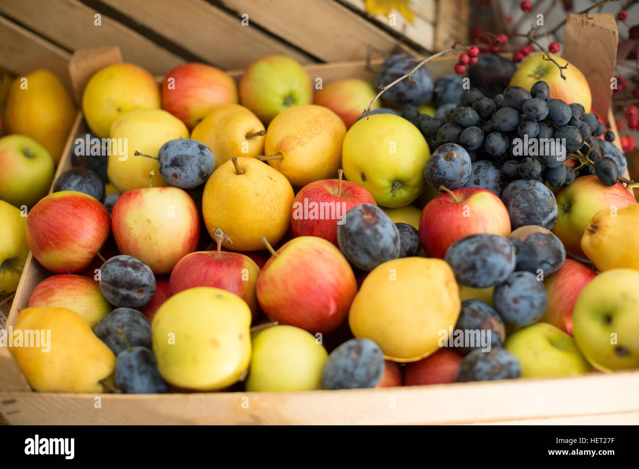Frutti misti sullo sfondo. Frutta fresca.mangiare sano, dieta. Foto Stock